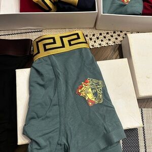 Versace Boxer Briefs with Gold and Green Design